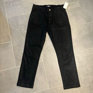 PAIGE Mayslie Straight Ankle Pants in Black Fog Luxe Coating - Size 30